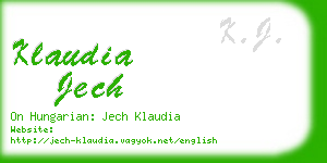 klaudia jech business card